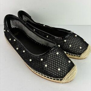 Kate Spade New York Pearl Fishnet Espadrille Ballet Flats